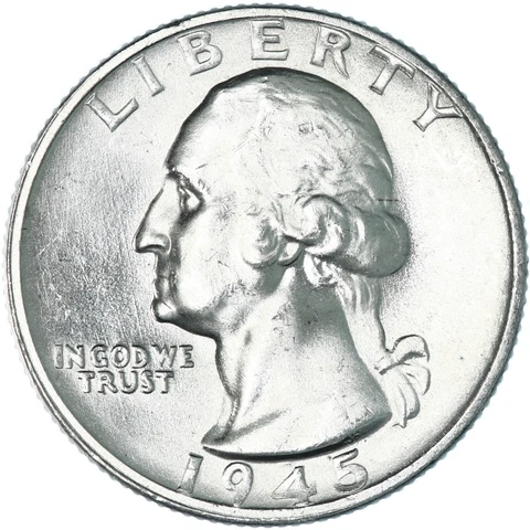 1945 S Washington Quarter 90% Silver BU US Coin See Pics A573 Cover