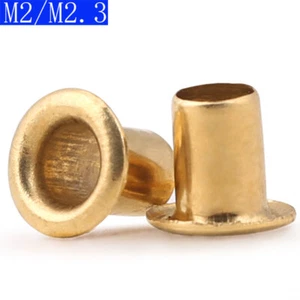 M2 M2.3 2 mm latón cobre vías tuercas de remache a través de orificios remaches ojales huecos - Imagen 1 de 4