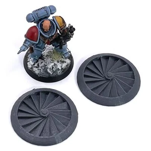 2x Fan Vent Scenery Detail Vehicle Attachment War Games 28mm Scale Grimdark - Picture 1 of 5