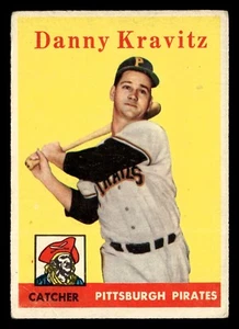 1958 Topps DANNY KRAVITZ #444 GD Pittsburgh Pirates - Picture 1 of 2