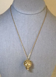 Alexander McQueen Floral Totenkopf Anhänger Halskette in Goldton (20 Zoll) - Bild 1 von 6