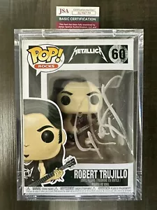 Metallica Robert Trujillo Signed JSA Cert Funko Pop Kirk Hammett Lars Ulrich - Picture 1 of 8