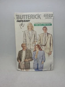 Butterick 6022 Unisex Jacket Loose Fitting Unlined All Sizes UNCUT Pattern 80s - Picture 1 of 24