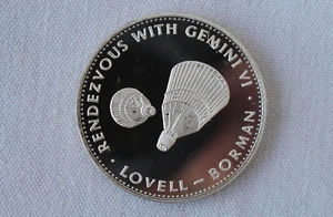 1970 Gemini VII Lovell Borman Danbury Mint Men in Space Silver Medal E3213 - Picture 1 of 4