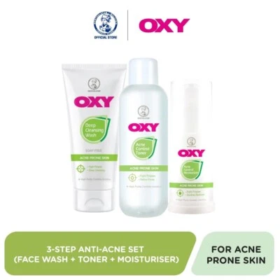 Oxy Juego de 3 Pasos Anti-Acné [Lavado de Rostro + Tónico + Hidratante/Anti-Acné]  Foto 1 de 4