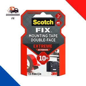 Ruban Adhésif Double Face - Scotch-Fix, Fixation Extrême 19 mm x 1,5 m