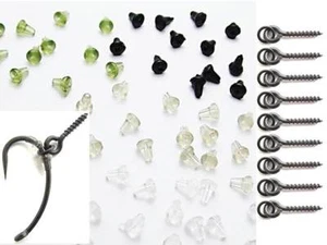10 x Bait Screws with Round Ring + 20 x Hook Stops Carp Fishing Tackle Chod Rigs - Picture 1 of 24