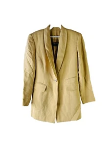 Vintage 90s Womens 6 Petite Silk Boyfriend Blazer Jacket Old Money Luxury - Picture 1 of 7