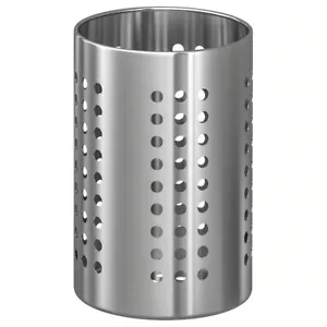 IKEA ORDNING Stainless Steel Large 7" Kitchen Utensil Caddy Cooking Tools Holder - Picture 1 of 5
