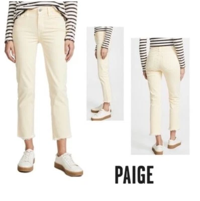 Pantalones Paige Hoxton tobillo crema/rosa talla 27 nuevos con etiquetas Foto 1 de 4