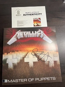 Kirk Hammett Firmado Metallica Maestro de Títeres Vinilo BAS COA AE47283 CARTA LOA - Imagen 1 de 4