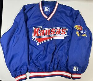 New w/o Tags Vintage Kansas University Starter Medium Blue Windbreaker Jacket