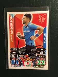 Signed James Anderson Cricket Attax 2015 World Cup England Card. - Picture 1 of 1