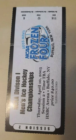 2003 Frozen Four Semi Final Hockey Ticket Stub  Michigan vs Minnesota Creased Cover