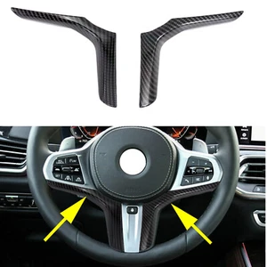 Carbon Fiber Steering Wheel Cover Trim For BMW M Sport 3 4 5 6 7 8 Series X3 X5 - Picture 1 of 6
