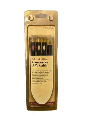 Camcorder A/V Cable Video 10 Feet 3m gold plated spiral shielding Factory Sealed - Image 1 of 2