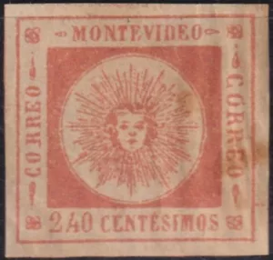 F-EX54334 URUGUAY 1859 249c USATO. VENDUTO COSÌ COM'È. - Foto 1 di 2