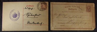Germany. 2 postcards posted 1875 & 1911. - Image 1 of 2