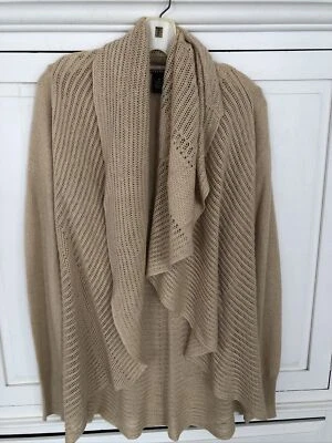 Lucky Brand Cardigan Sweater Open Front Shawl Collar Beige Medium - Image 1 of 4