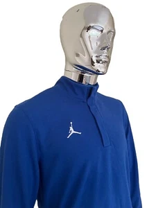 Jordan Dri-Fit halber Reißverschluss LS Top ROYALBLAU Fitnessstudio Golf Herren Größen XS, S, M, L, XXL - Bild 1 von 23