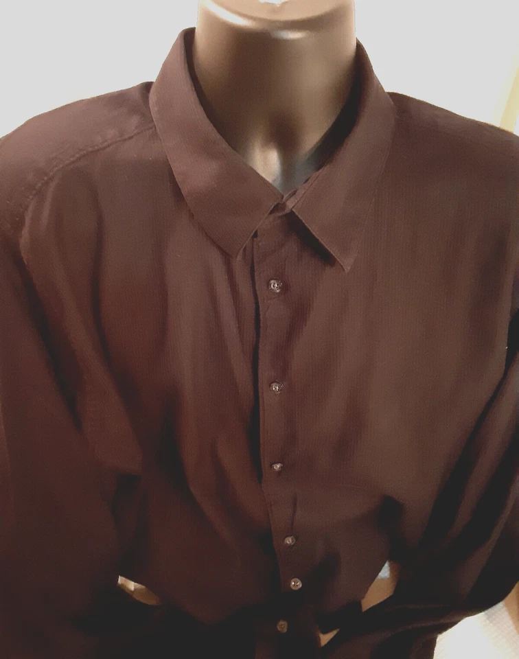 Structure Men's Size XXL/2XG Long Sleeve Shirt Solid Black Button Up Dress Shirt - Image 1 of 4