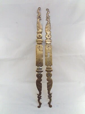 Paire d'entrée de clé bretonne en laiton H: 49,5 cm entrée de serrure (DA82) - Photo 1/4