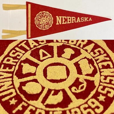 1950’s Vintage Nebraska Cornhuskers University  Mini Pennant 3.75x8.5 - Image 1 of 4