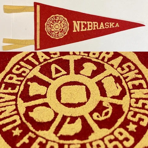 1950’s Vintage Nebraska Cornhuskers University  Mini Pennant 3.75x8.5 Cover