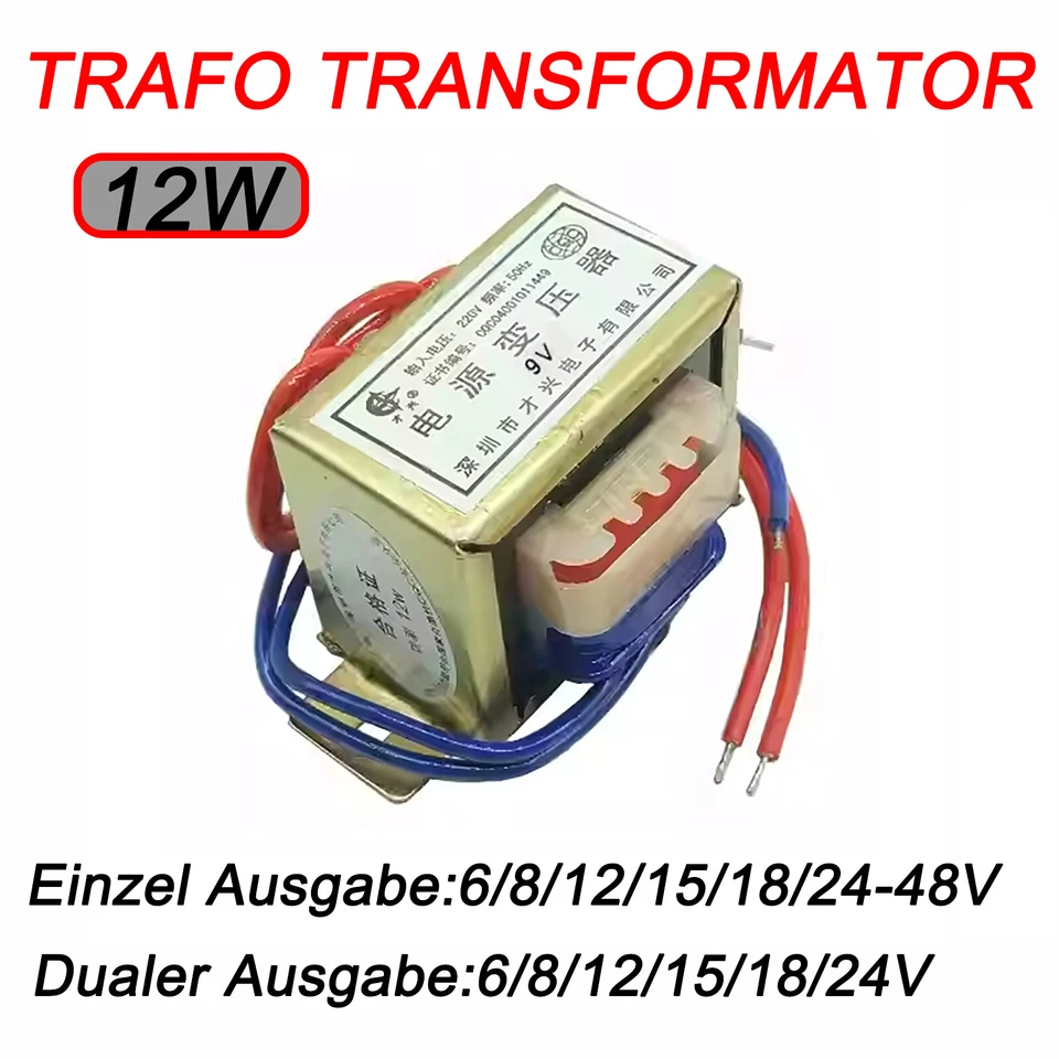 12W Trafo Transformator Netztrafo DB-12VA Eingang 220V Einzel/Dualer Ausgang - Bild 1 von 4