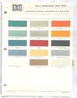 1964 - 1965  INTERNATIONAL TRUCK R-M  COLOR PAINT CHIP CHART ALL MODELS  