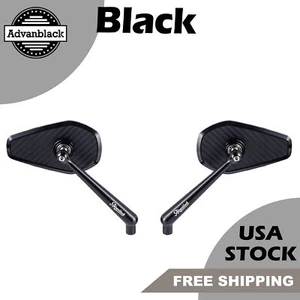 Black Axion Performance Style Rear View Mirrors Fits Harley Road Street Softail - Picture 1 of 13