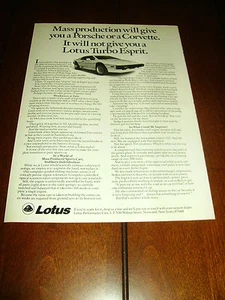 Lotus Esprit Turbolader 1986 ***ORIGINALANZEIGE*** SELTEN!!!! - Bild 1 von 1
