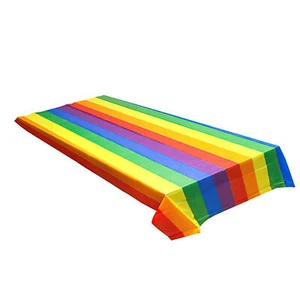 Rainbow Tablecloth Waterproof Rectangular Table Cover Colorful Rainbow Theme - Picture 1 of 12