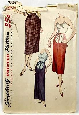 1952 Simplicity Sewing Pattern 4004 Womens Maternity Skirt 2 Lengths Sz 12 11404 - Image 1 of 2