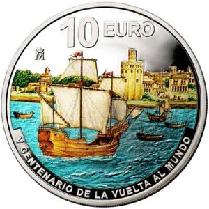 ESPAÑA V CENTENARIO VUELTA AL MUNDO BARCO 10 EURO PLATA 2022 PROOF CON CAJA - Bild 1 von 3