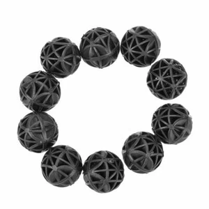 10pcs Black Biological Bio Balls Fish Tank Pond Wet Dry Canister Filter Media QD - Picture 1 of 18