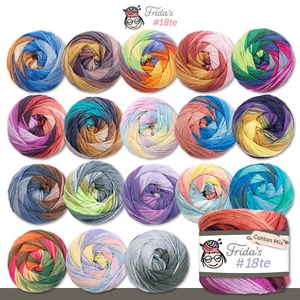 Frida‘s 100 g #18te Cotton Mix Wolle Garn Stricken Häkeln Farbverlauf 18 Farben - Picture 1 of 55