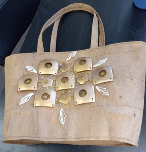 Island Style Coconut Shell Purse/Tote w/Drawstring Insert- Preowned - Picture 1 of 2