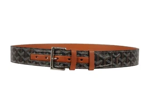 Cinturón Goyard Para Hombres Florida Talla 100 33 34 Negro Goyardine Lona Cuero 5 Agujeros - Imagen 1 de 16