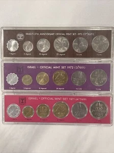 1971 1972 1975 Israel Agora Agorot Lira Specimen Mint Coin Set Lot - Bild 1 von 2
