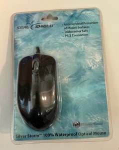 Vintage Seal Shield Silver Storm Medical Grade Mouse USB Black STM042P NIP - Picture 1 of 5