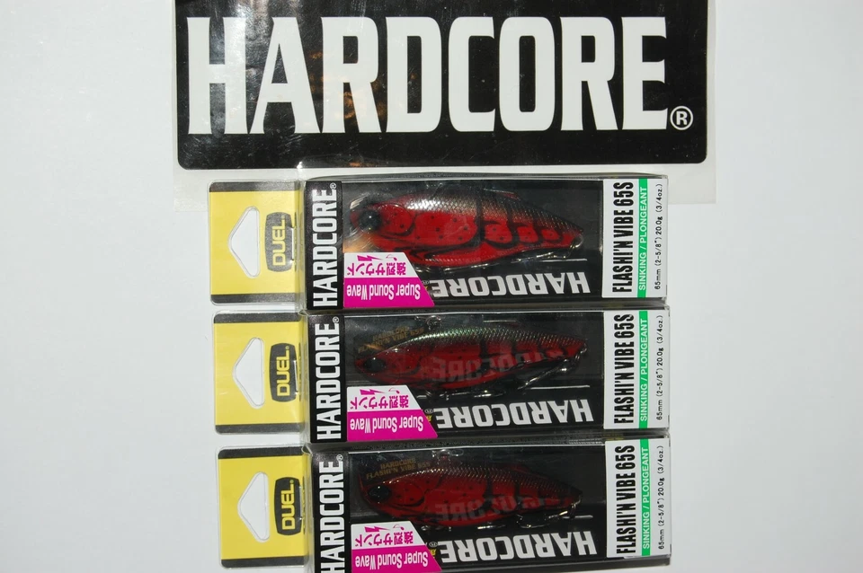 3 señuelos yo zuri duel hardcore 65s flashi'n vibe 2 5/8" 3/4 oz rojo craw r1194-cf Foto 1 de 4