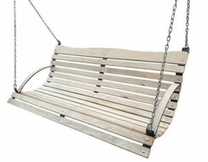 NEU Holz Hollywoodschaukel BANK SITZ ZUR SCHAUKEL 120 150 180 +Kette +KARABINER - Bild 1 von 9