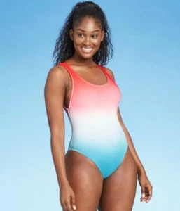 Xhilaration One Piece Swimsuit Juniors Large 8-10 Removable Pads Multicolor - Picture 1 of 8