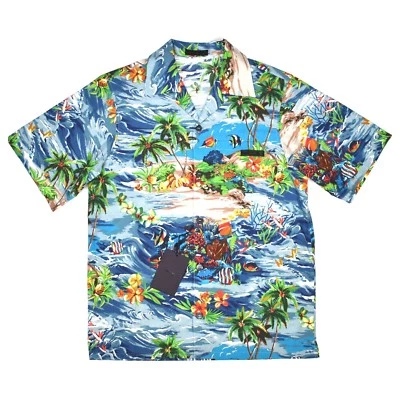 NWT $840 PRADA Men's Paradise Print Button Down Club Shirt Hawaiian AUTHENTIC - Image 1 of 4