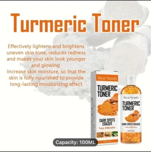 Turmeric Toner 100 ML Plant Extract Dark Spots Remove Whitening and Hydrating - Picture 1 of 3