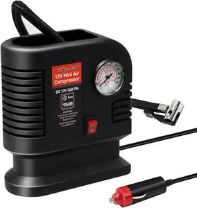 MINI AIR COMPRESSOR 12V 250 PSI CAR MTB BIKE WHEEL PUMP TYRE INFLATOR - Picture 1 of 5