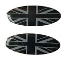 3 X Ford Focus RS MK3 Gel Badges Overlay Black / Stealth Grey Union Jack