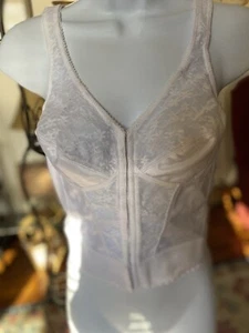 EXQUISITE FORM Wire-Free COTTON Blend FULLY Bustier/Corset Bra White Sz 36B - Picture 1 of 4