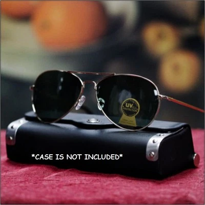 MENS FASHION AVIATOR SUNGLASSES METAL BLACK SPRING HINGE - Imagem 1 de 4